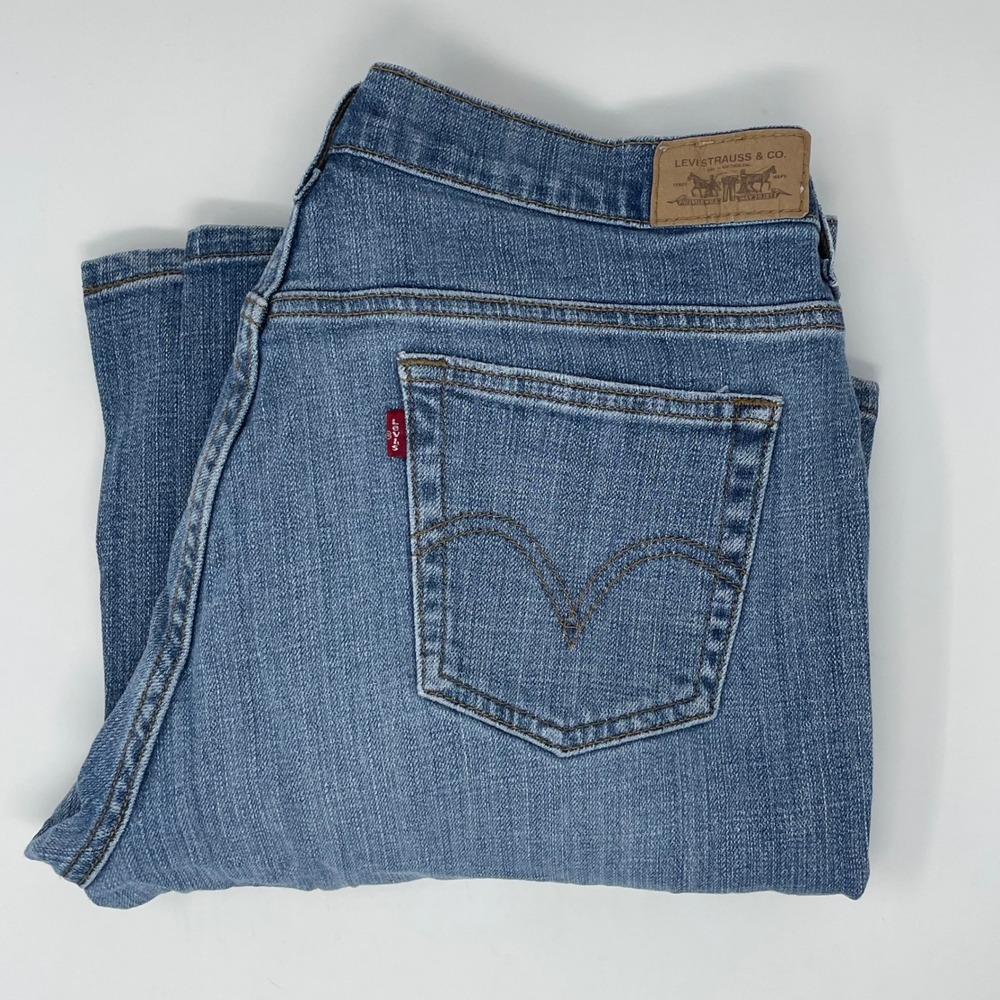 Levis 515 Bootcut Jeans Womens 12 Short Medium Wash Stretch Denim Blue‎ 0163